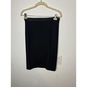 Zara Skirt Womens Medium‎ Black W&B Bandage Bodycon Pencil Stretchy Knit Office